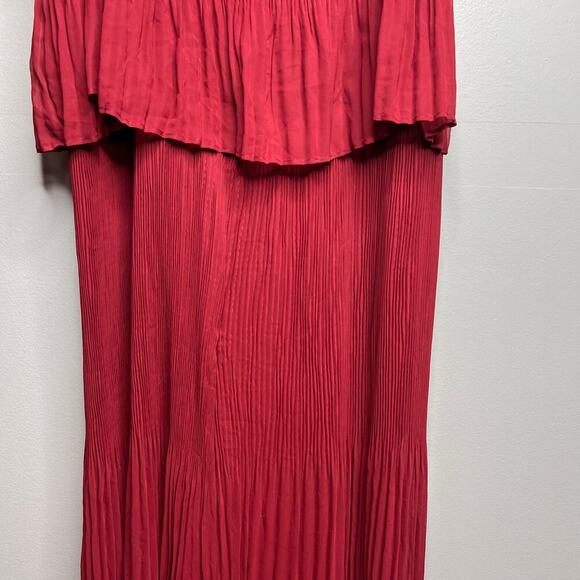 NWT Lane Bryant Plus Sz 18 20 Burgundy Micro Pleated Wide Legs Popover Jumpsuit - Picture 3 of 14